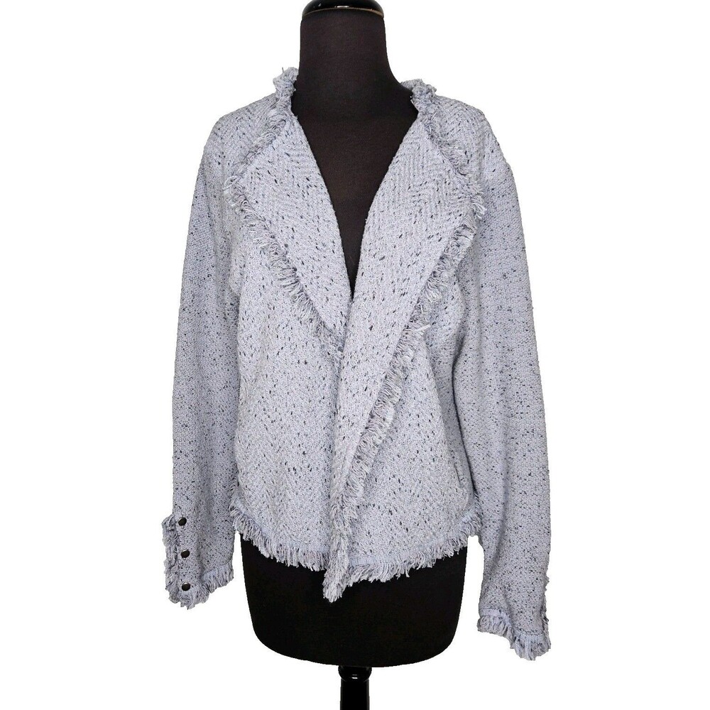 NIC + ZOE Fringe Mix Knit Blazer Jacket XXL Career Workwear Blue